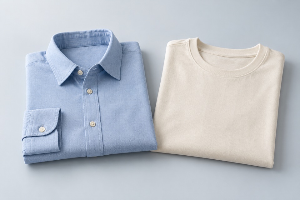 Camicia e maglietta piegate, concept illustrativo AI.